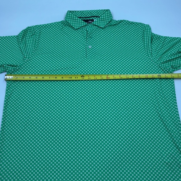 RLX Ralph Lauren Men's XL Green Polyester Checkered Short Sleeve‎ Polo - Picture 5 of 6